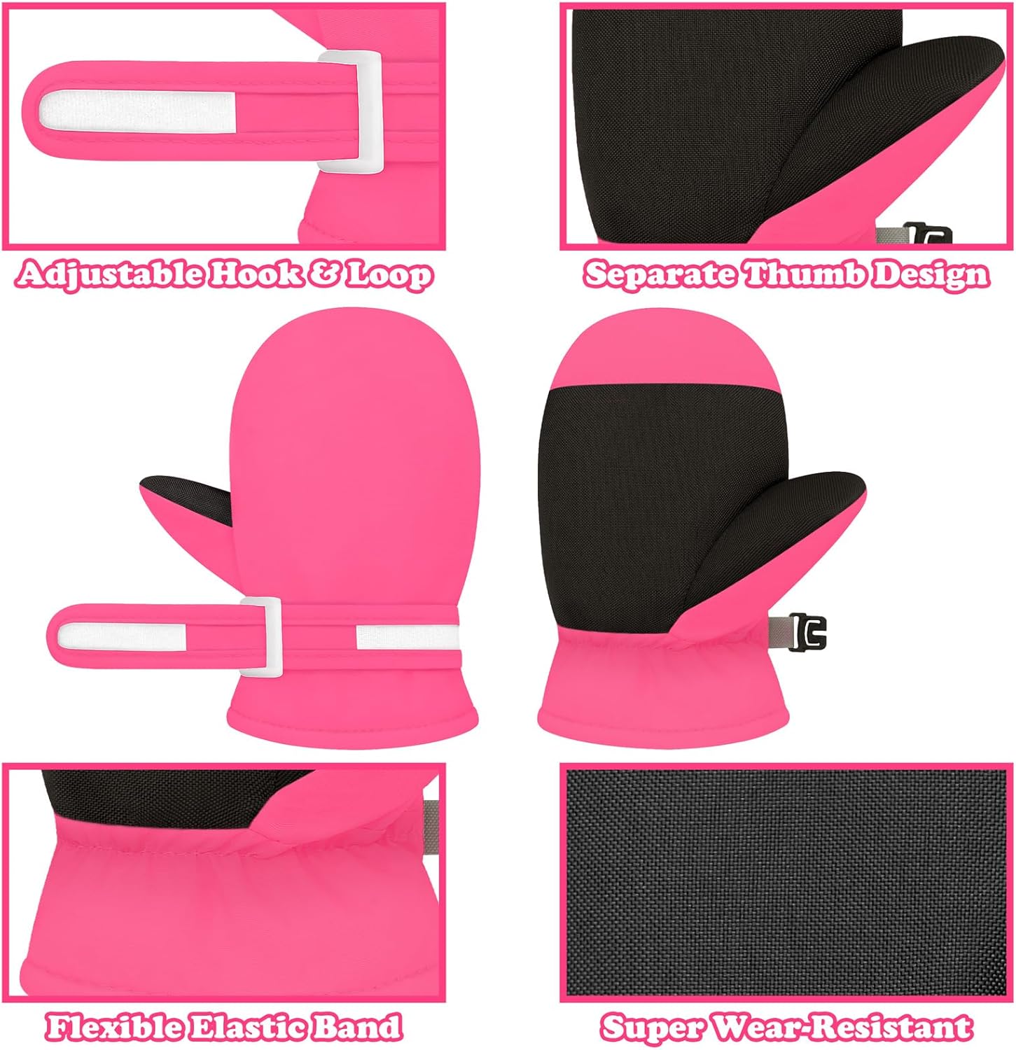 Sarfel Kids Toddler Mittens Waterproof Toddler Winter Gloves Infant Baby Mittens Winter Kids Snow Gloves for Boys Girls - Image 5