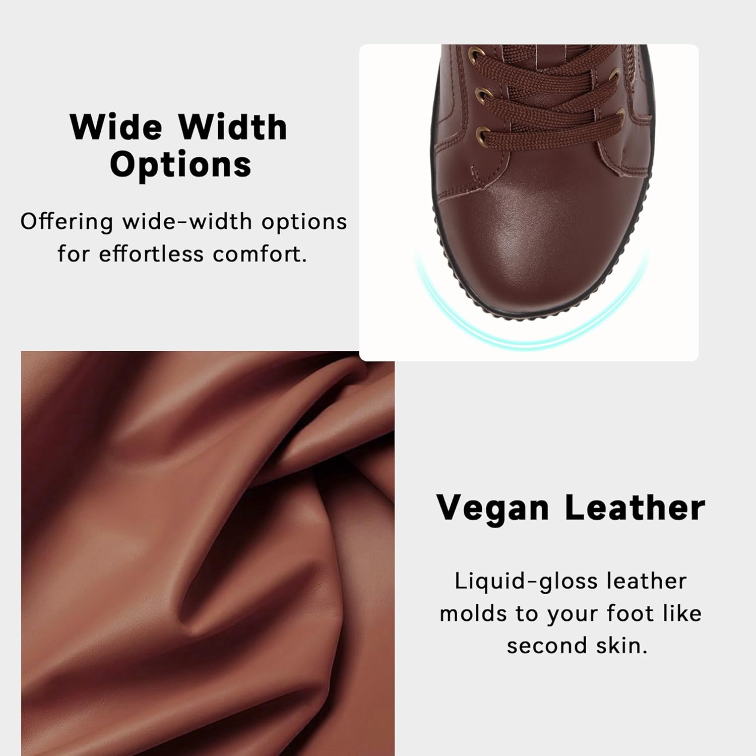 Orthopedic Shoes for Women | Leather Oxford Loafers | Side Zipper Fashion Sneakers | Business Causual Shoes with Lace-up - Image 2