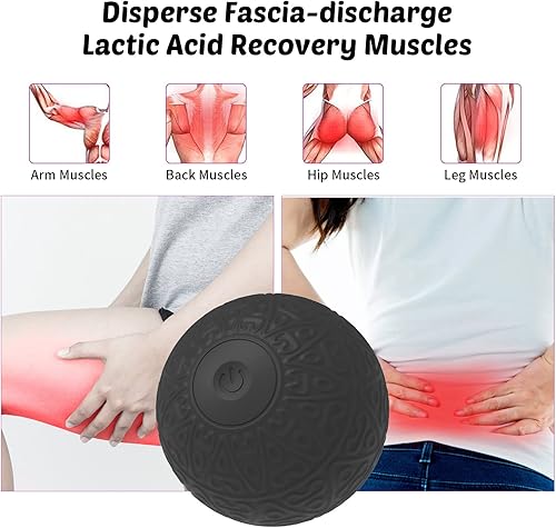 Miniatura 7 de Bola de masaje vibratoria, masajeador eléctrico para liberación miofascial, terapia de puntos de activación y tejido profundo de cuerpo completo,