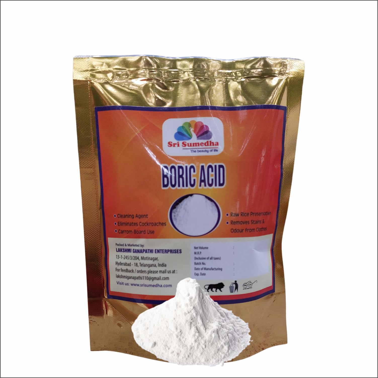 See full amazon price history chart for Sri Sumedha Boric Acid Powder - Multi-purpose 100% Pure Powder For Carrom Board,Rice Preservative, Cleaning And Pest Control, And Insecticidal Properties- 100GM Sri Sumedha Boric Acid Powder - Multi-purpose 100% Pure Powder For Carrom Board,Rice Preservative, Cleaning And Pest Control, And Insecticidal Properties- 100GM (B0D5QF3WXM) Amazon Price History, Amazon Price Tracker