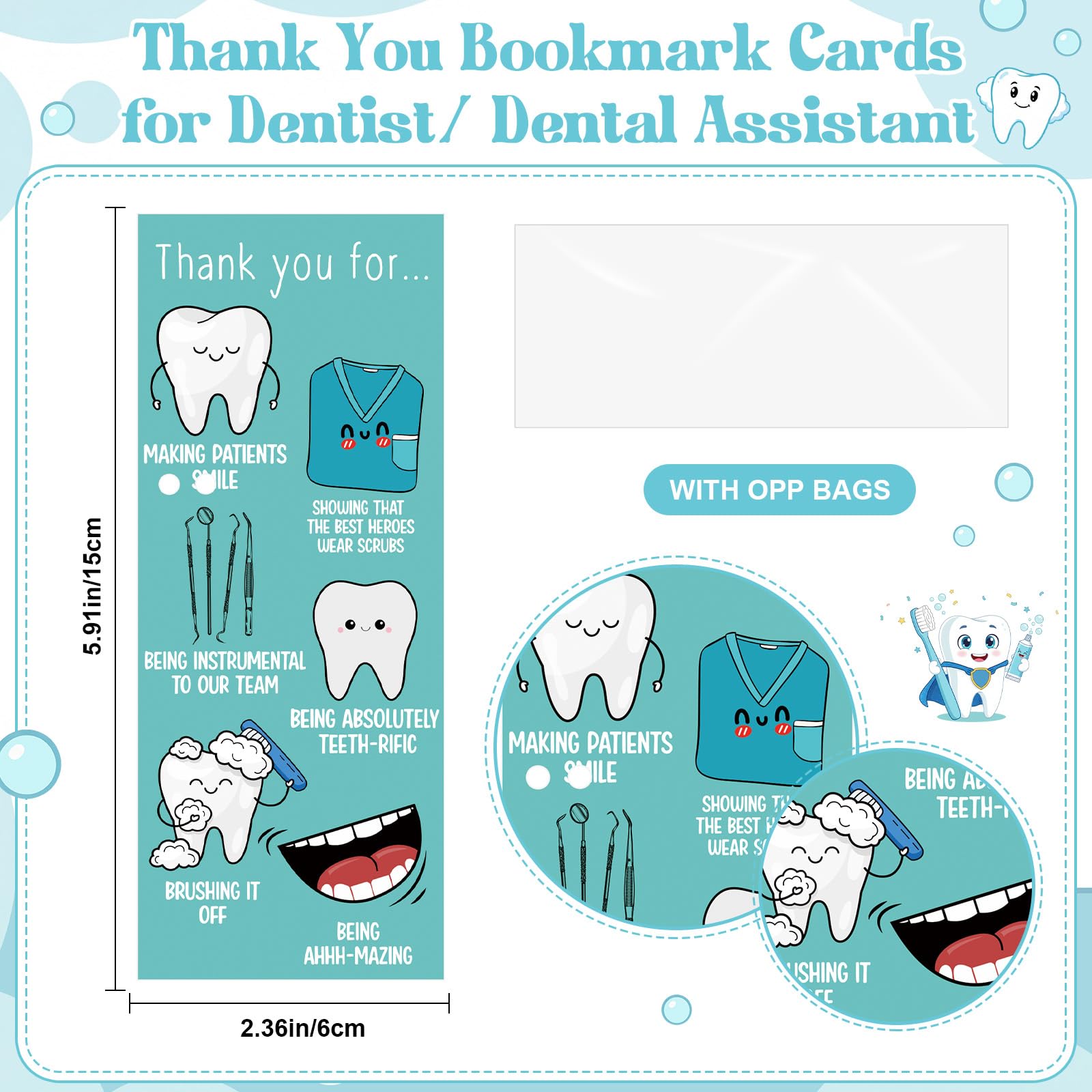 Sinload 24 Sets Oral Health Month Gifts Dental Gifts Teeth Ballpoint Pens with Thank You Cards Dental Appreciation Gift for Dentist Assistant Hygienist Nurse Student Graduation Cna Week Teacher
