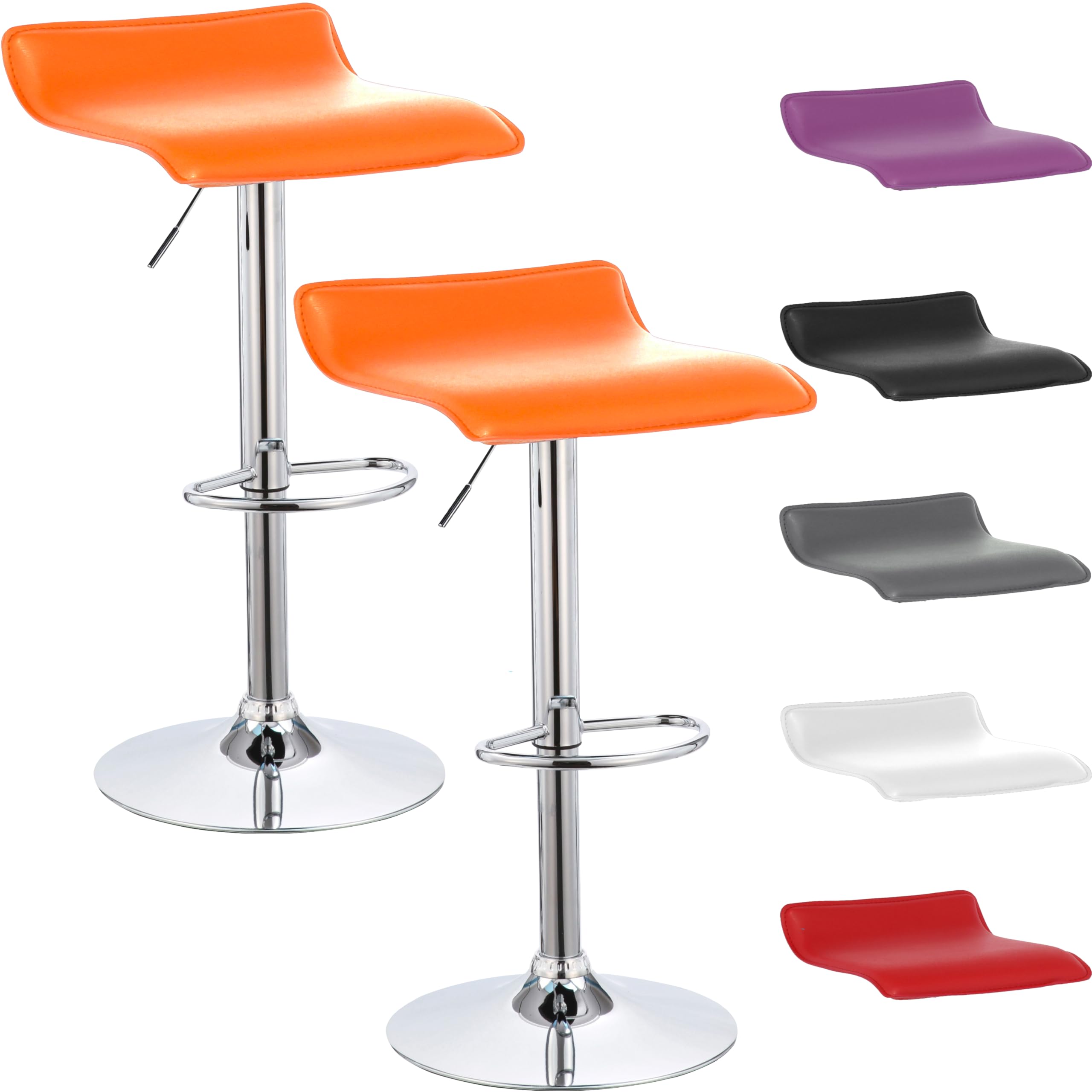 2 SGABELLI Da Bar Girevoli Regolabili In Altezza - Pelle PU, Acciaio Cromato, Per Cucina O Ufficio - Foto 6