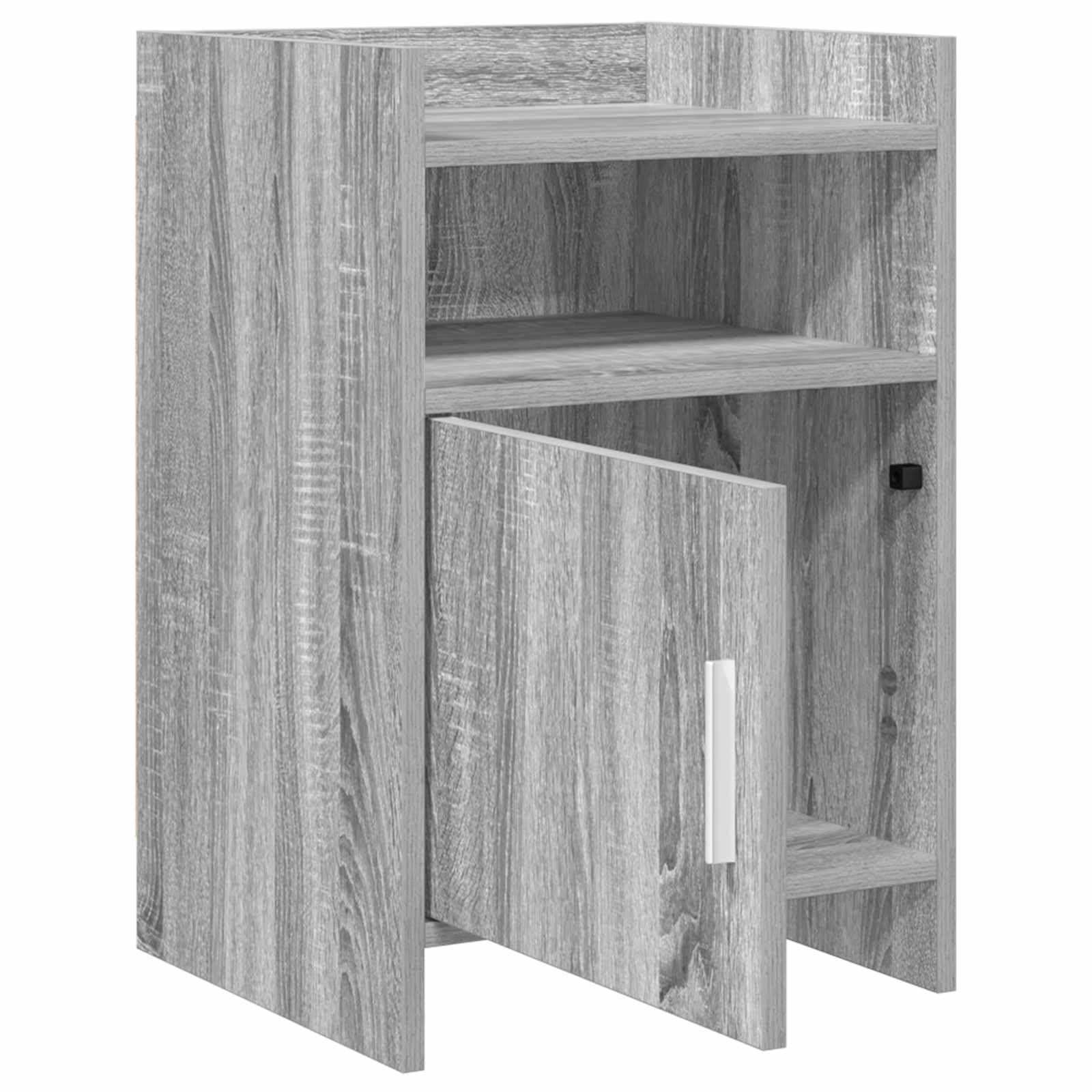 2 comodini grigio Sonoma in legno, 40 x 36 x 60 cm, con maniglie in metallo e mensola, set per camera da letto, spazio accanto al letto, per un ordine moderno nel soggiorno