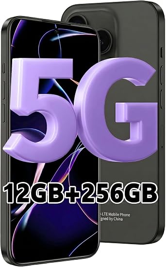 A16 PROMAX Cell Phone,12GB+256GB Android Phone, 6800 mAh Battey, Android 15 Smartphone, 6.9" HD Screen, Dual SIM, Dual Standby, 108MP Camera, 5G Phone-Black