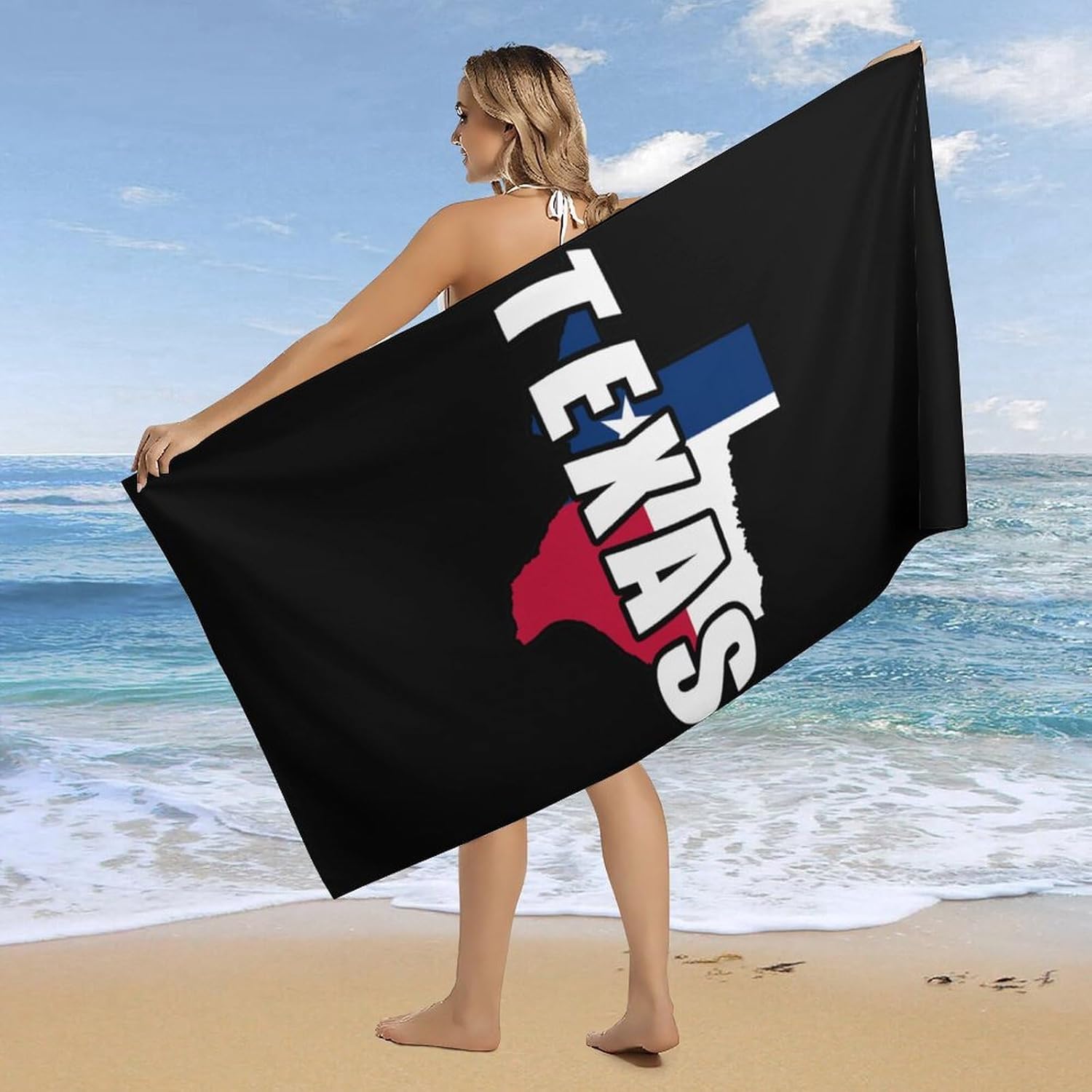 Texas Map Flag Beach Towels Oversized Jumbo Large Yoga Bath Towel for Pool Yoga Swim Body 160x80cm