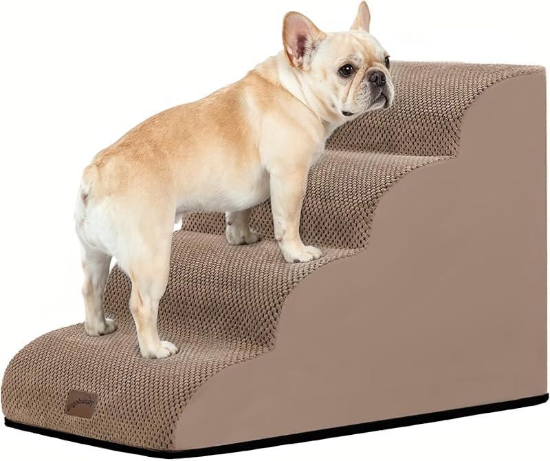 Escada para Cães e Gatos com 4 Degraus para Cama Alta gogobunny Camel, 50 cm