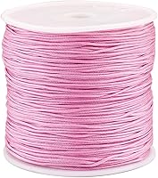 Vista 32 de Cheriswelry 100 yardas/rollo de cuerda trenzada de nailon de 0.031 in, color azul cielo claro, cordón de nudo chino, cuerda de cuentas