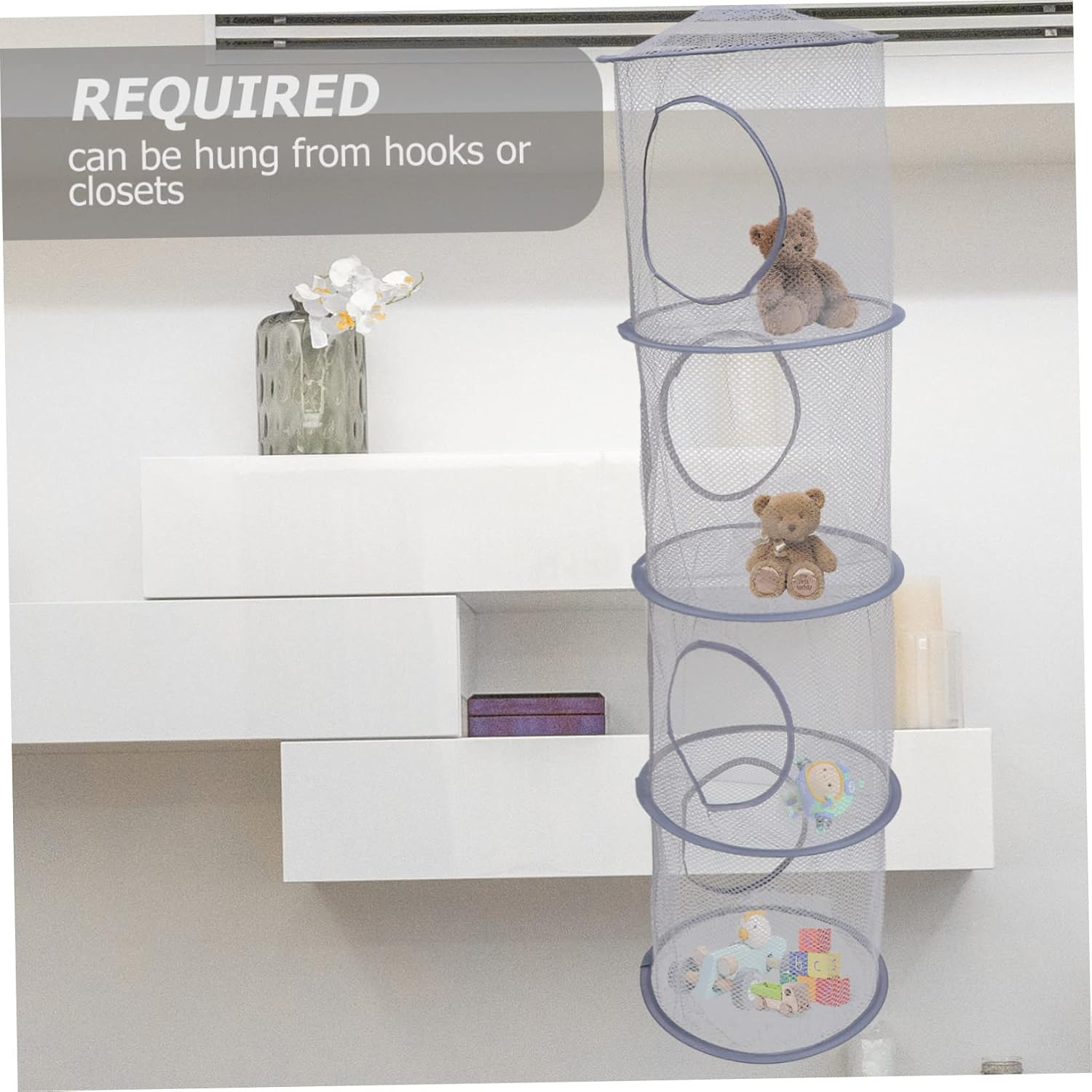 Zerodeko 2pcs Compartment Hanging Net for Underwear and Plush Toy Storage Versatile Mesh Basket for Drying Socks and Toys Space-saving Design