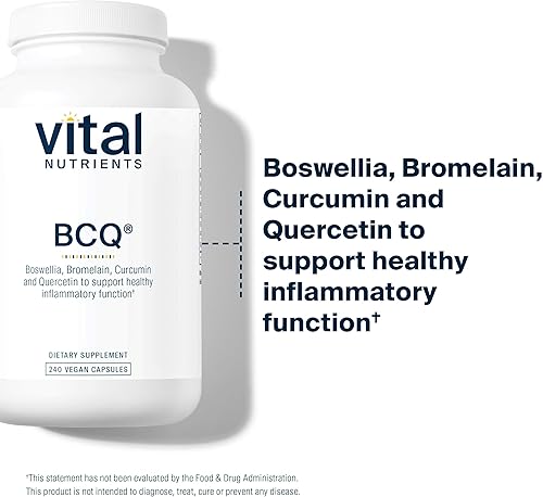 Miniatura 10 de Vital Nutrients - BCQ bromelaina curcumina y quercetina - Soporte herbal para la salud articular sinusal y digestiva - 120 cápsulas