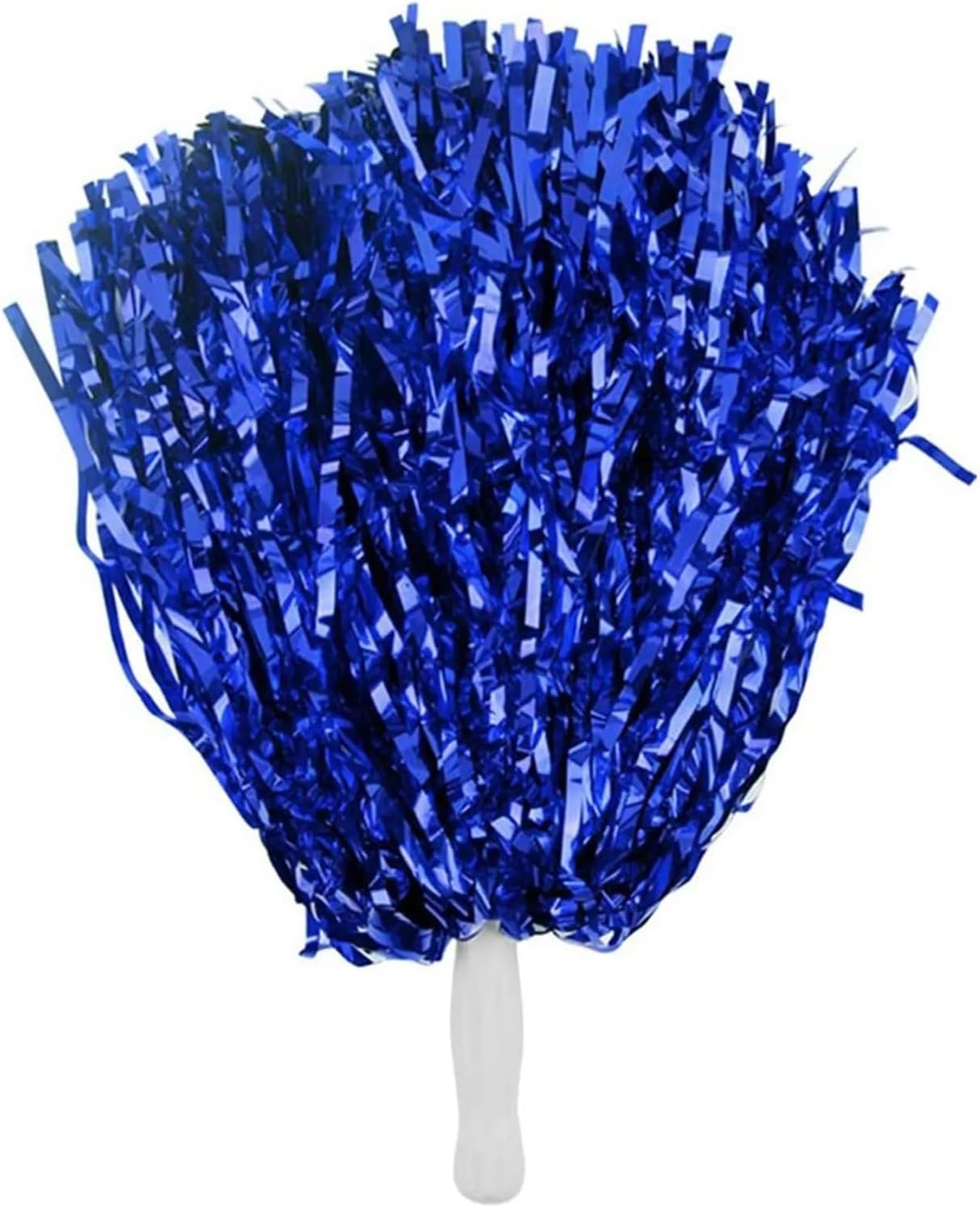 Cheerleading Pom Poms 48-Pack Metallic Foil Cheerleading Pom Poms with Plastic Handles, for Adults Kids Party