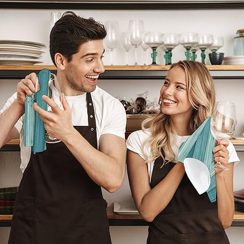 Miniatura 7 de Decorative Hand Towels for Bathroom - Retro Cyan Wood Grain A Print Soft Absorbent Small Bath Hand Towels for Kitchen, Farmhouse, Spa, Hotel, Guest