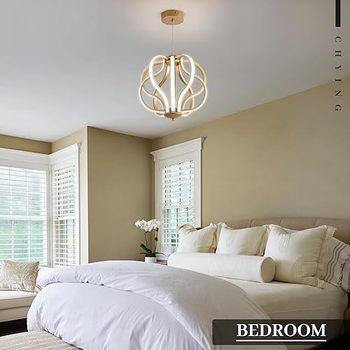 Miniatura 9 de CHYING Candelabro LED moderno de altura ajustable dorado para comedor, cocina, sala de estar, vestíbulo, entrada, 3000K-6000K regulable 10 luces