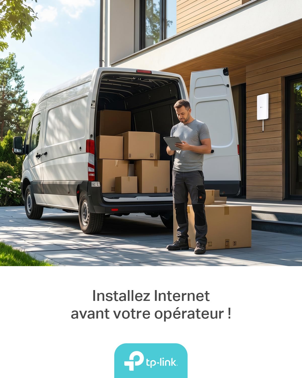 TP-Link Archer NX500-Outdoor Router 5G avec SIM d'extérieur, WiFi 6 AX3000Mbps Dual Band, 5G jusqu'à 4,67 Gbps, connecte 200+ appareils, Port 2,5 GE, PoE passif/802.3af/at, IP66, Montage Facile