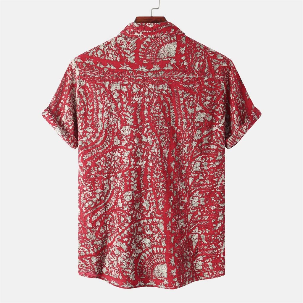 Hawaiihemden Herren Bedruckte Hemden Plus Size Herrenhemden Außenhandel (Farbe: A, Größe: L-Code)
