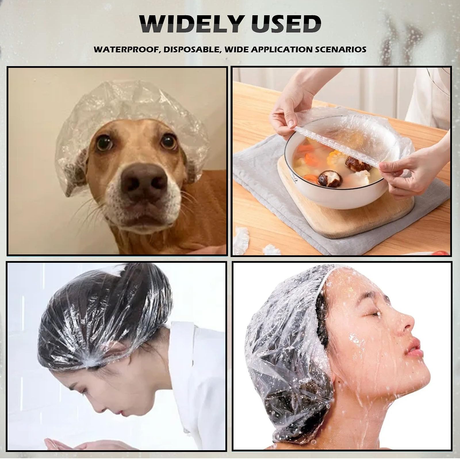 JOOTUEPO 100 Pcs Shower Caps Disposable, Waterproof Thick Shower Hat - Image 4