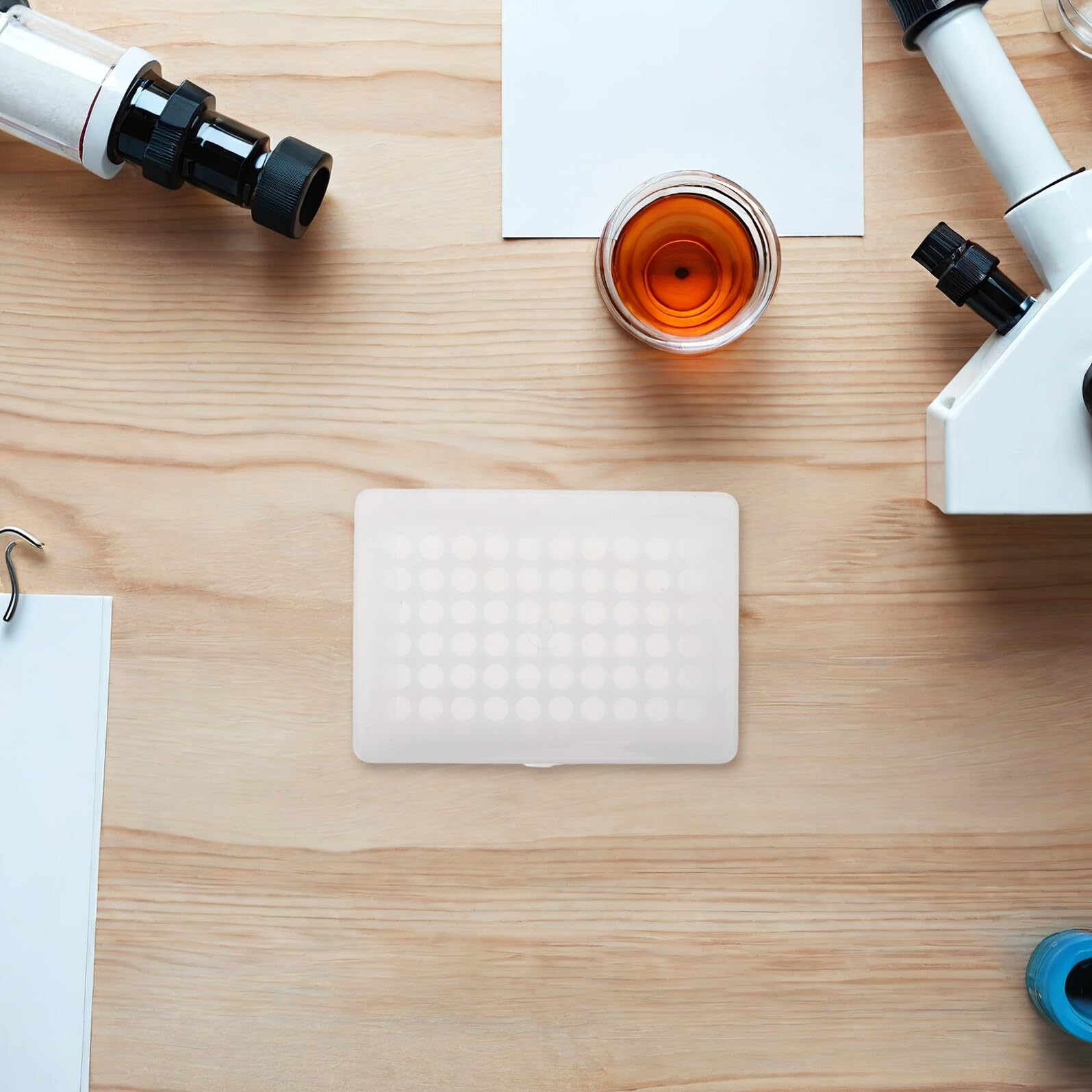 Caja Organizadora de Puntas de Pipeta 200 Μl de Plástico, Estuche Reutilizable de 5 Unidades para Almacenamiento y Gestión en Laboratorios Científicos