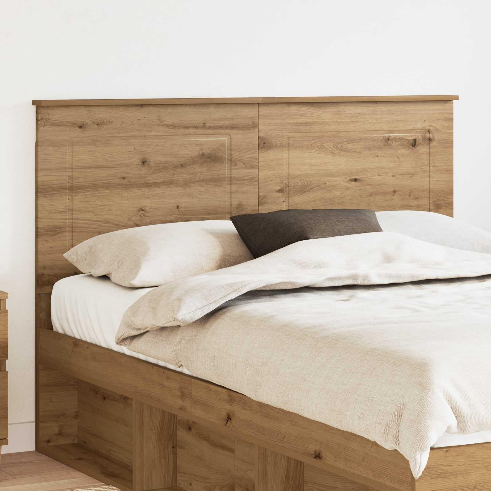 Tête de Lit 160 cm en Bois d'Ingénierie Chêne Artisanal, Dossier Mural Moderne et Minimaliste à Hauteur Réglable pour Chambre à Coucher, Design Épuré et Gain de Place