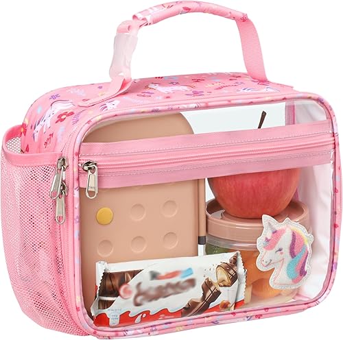 Miniatura 9 de Lonchera para niñas – Lonchera con aislamiento para niños, lonchera reutilizable con soporte para botella de agua, bolsa de almuerzo para la Una