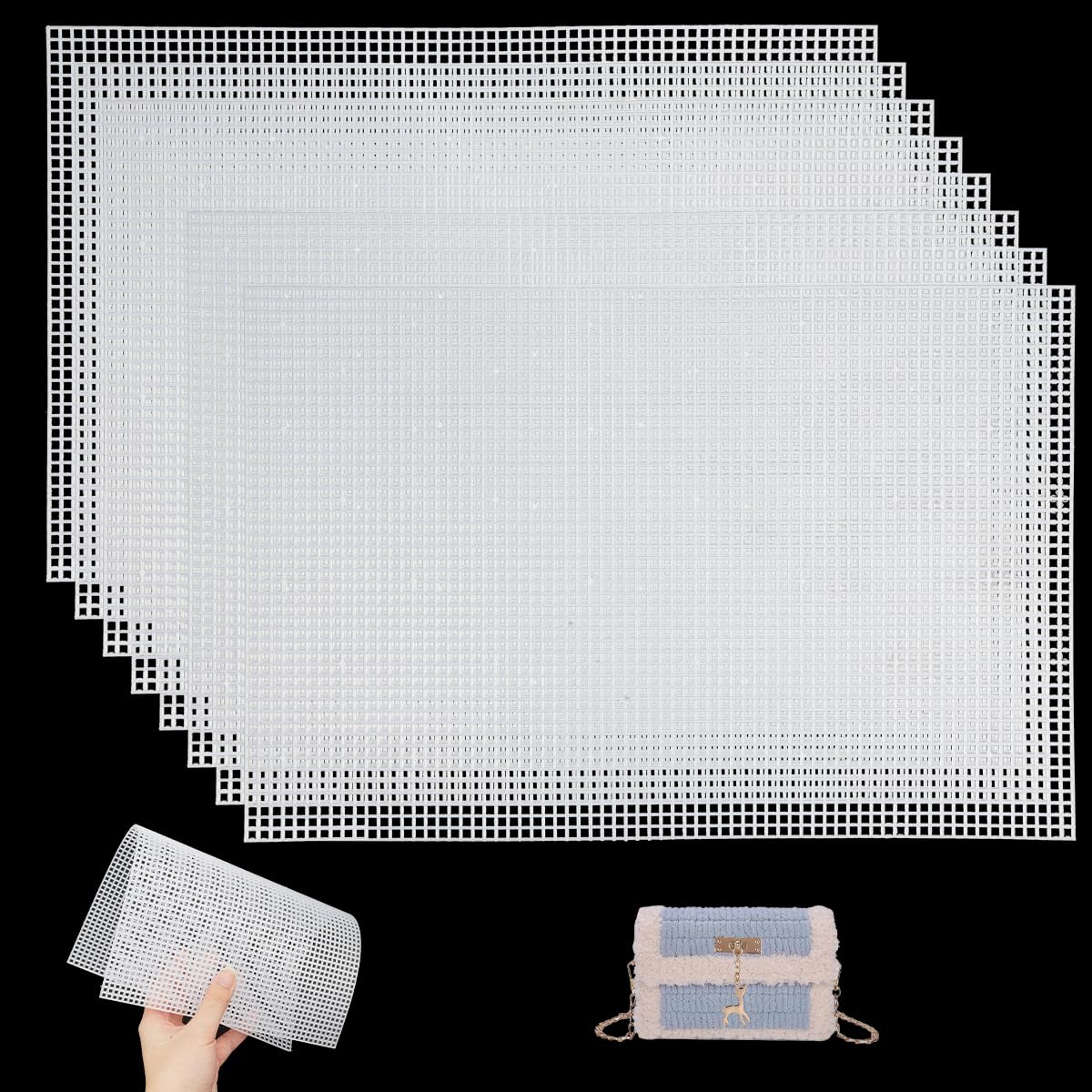 Lot De 20 Feuilles De Toile En Plastique 10 X 10 Cm Pour Broderie