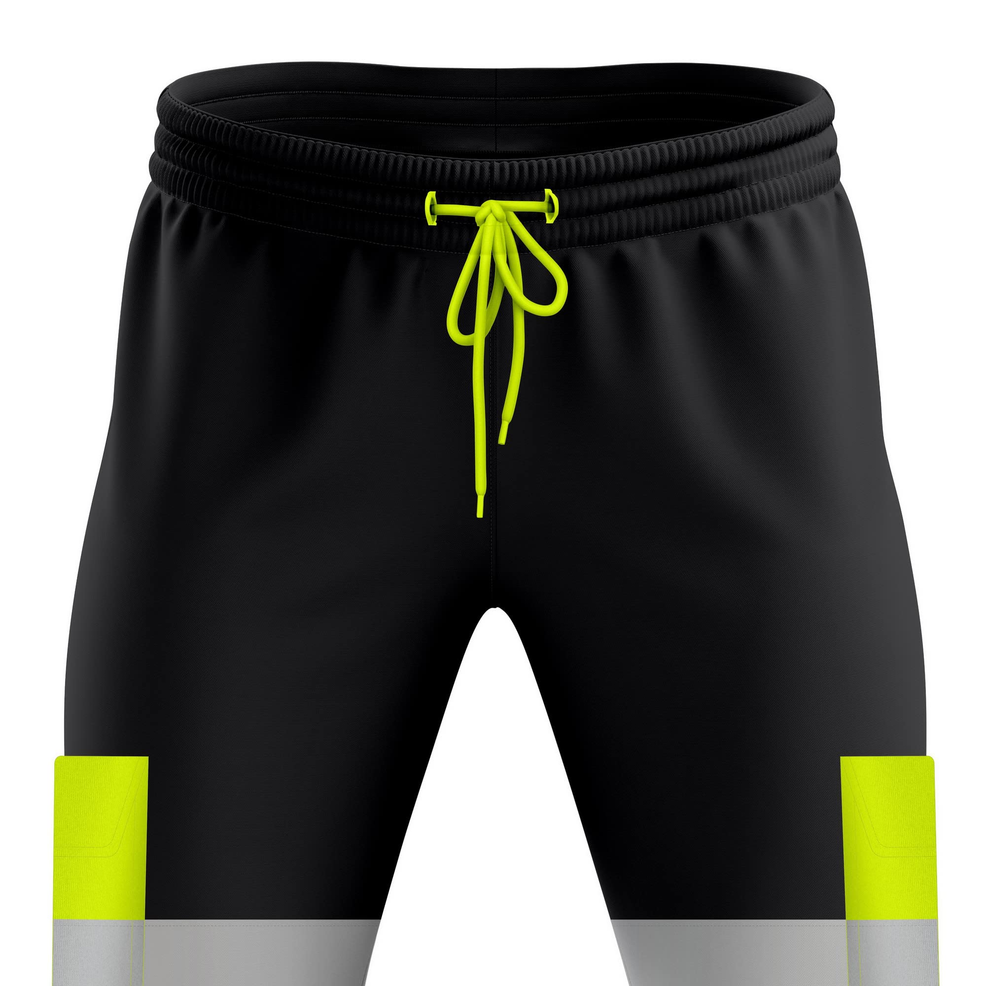 Pantalon de jogging haute visibilité 2 tons pour homme avec bande réfléchissante ourlet ouvert