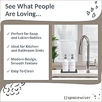 Vista 6 de Bandeja de encimera y tocador, pequeña bandeja de silicona de 7.7 pulgadas para botellas dispensadoras de jabón, bandejas de baño, bandejas de jabón