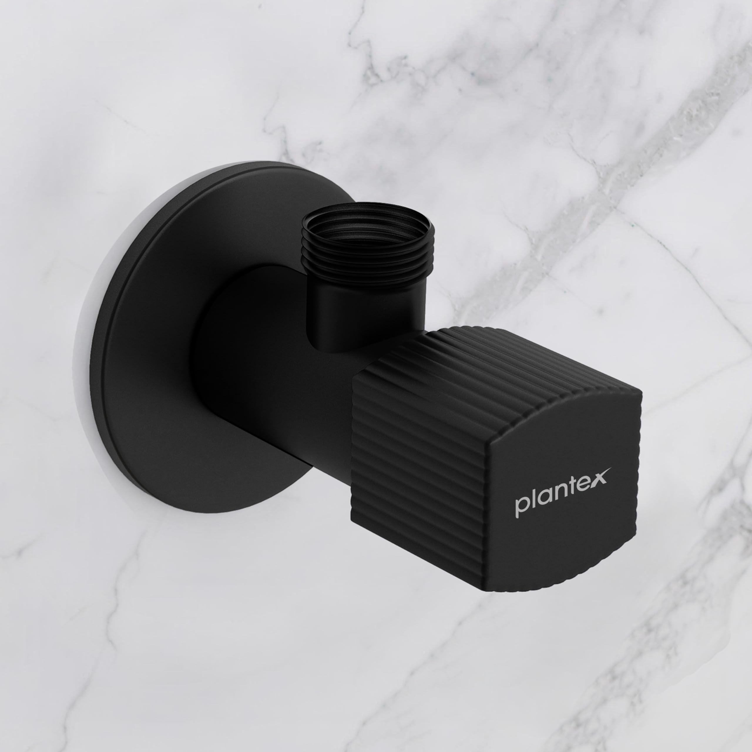 Plantex Single Lever Angle Valve for Bathroom with Brass Spindle/Angle Cock/Single Way Cock with Teflon Tap for Kitchen - Pack of 1 (Black)