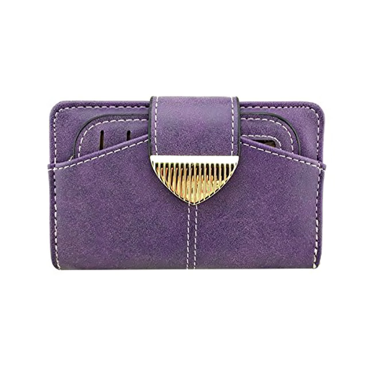 Eye Catch Womens Purse Faux Leather Ladies Girls Card Holder Zipped Coin Multi Credit Wallet Purple
