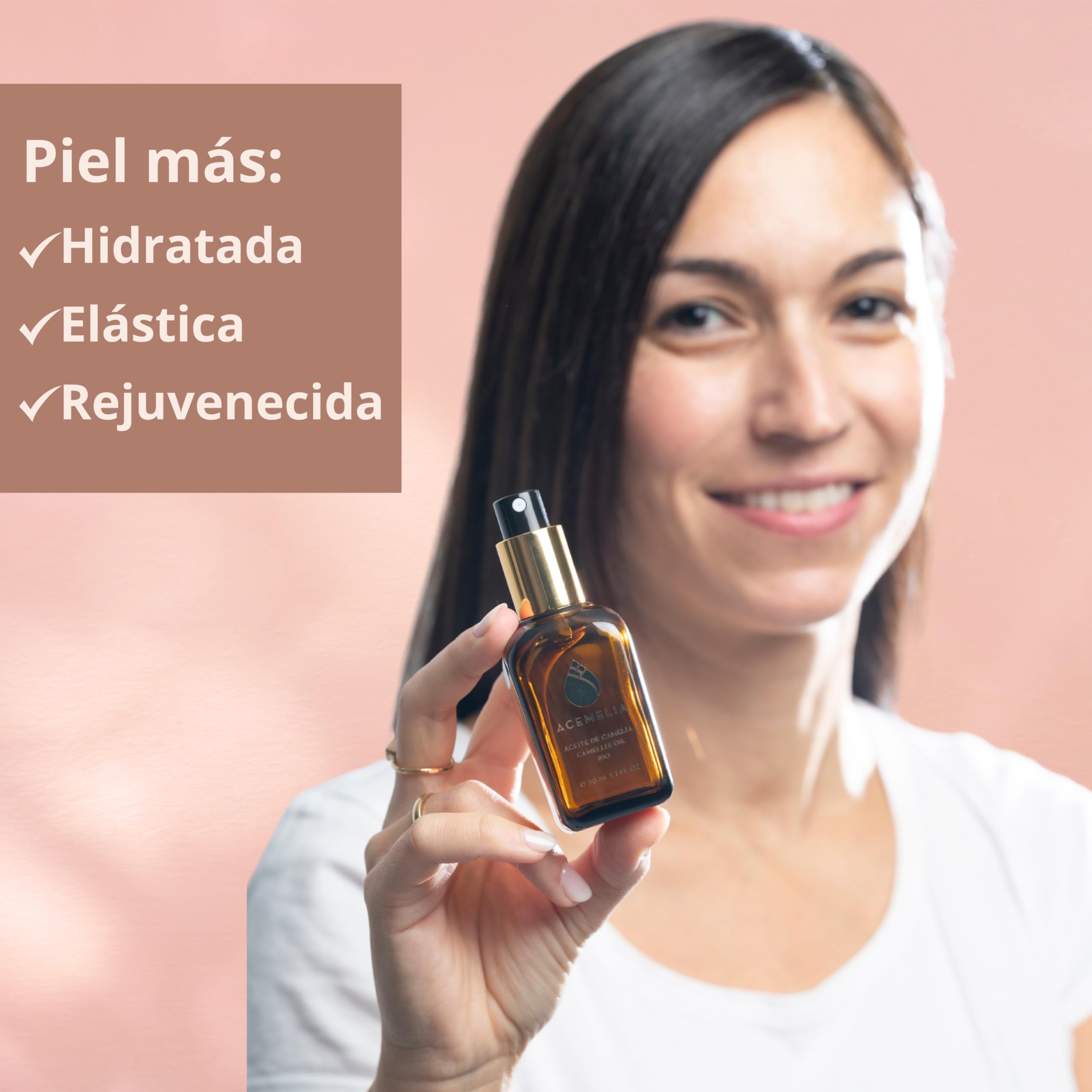 Pack Gua Sha Cuarzo Rosa + Aceite Camelia Bio 100% Natural 10ml - Hidratante y Nutritivo - Propiedades Antioxidantes y Rejuvenecedoras - Aceite seco Absorción inmediata - Extraído en frío en Galicia