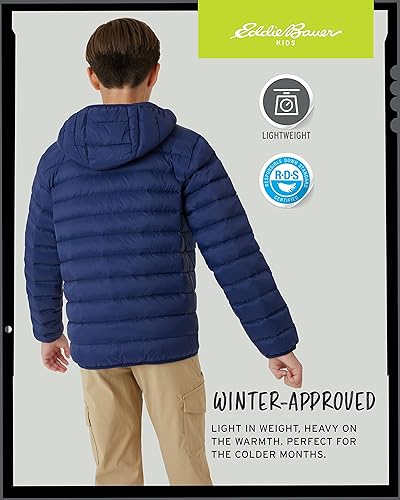Miniatura 6 de Eddie Bauer CirrusLite - Chaqueta para niños - Abrigo de plumón resistente a la intemperie para niños - Acolchado de burbujas aislado (3-20)