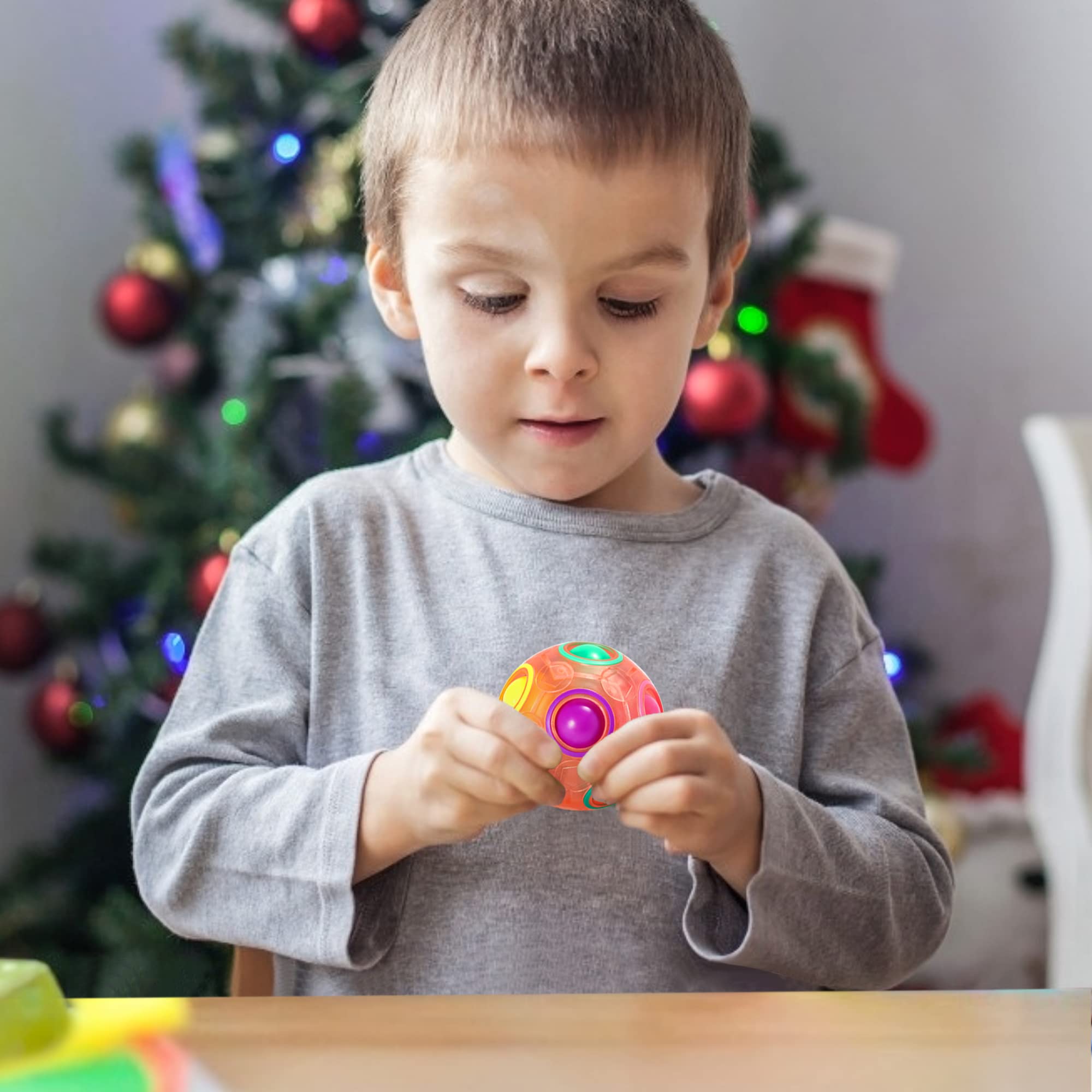 Vdealen Magic Rainbow Ball Palla Magica Palla Antistress Puzzle Arcobaleno Magico Palla da Gioco Giocattoli per Bambini Adolescenti e Adulti Rompicapo per Lo Sviluppo di Abilità