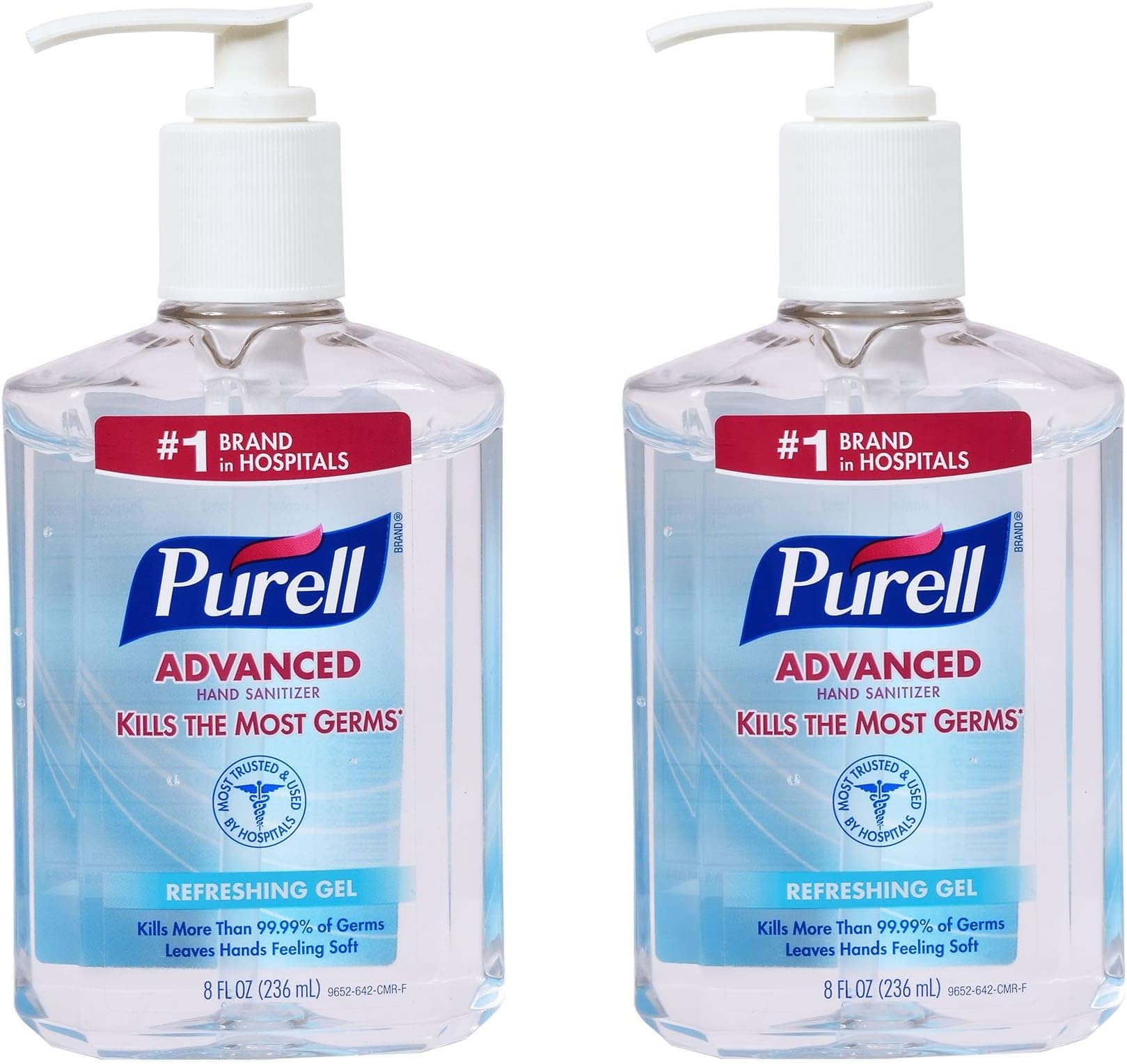 Purell Refreshing Gel Hand Sanitizer Pump Bottle, 236 ml (Pack Of 2)
