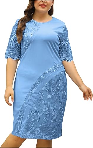 JEGULV Vestido de gasa para mujer de talla grande, vestido sexy de gasa con cuello en V, vestido de cóctel de fiesta, vestidos semiformales