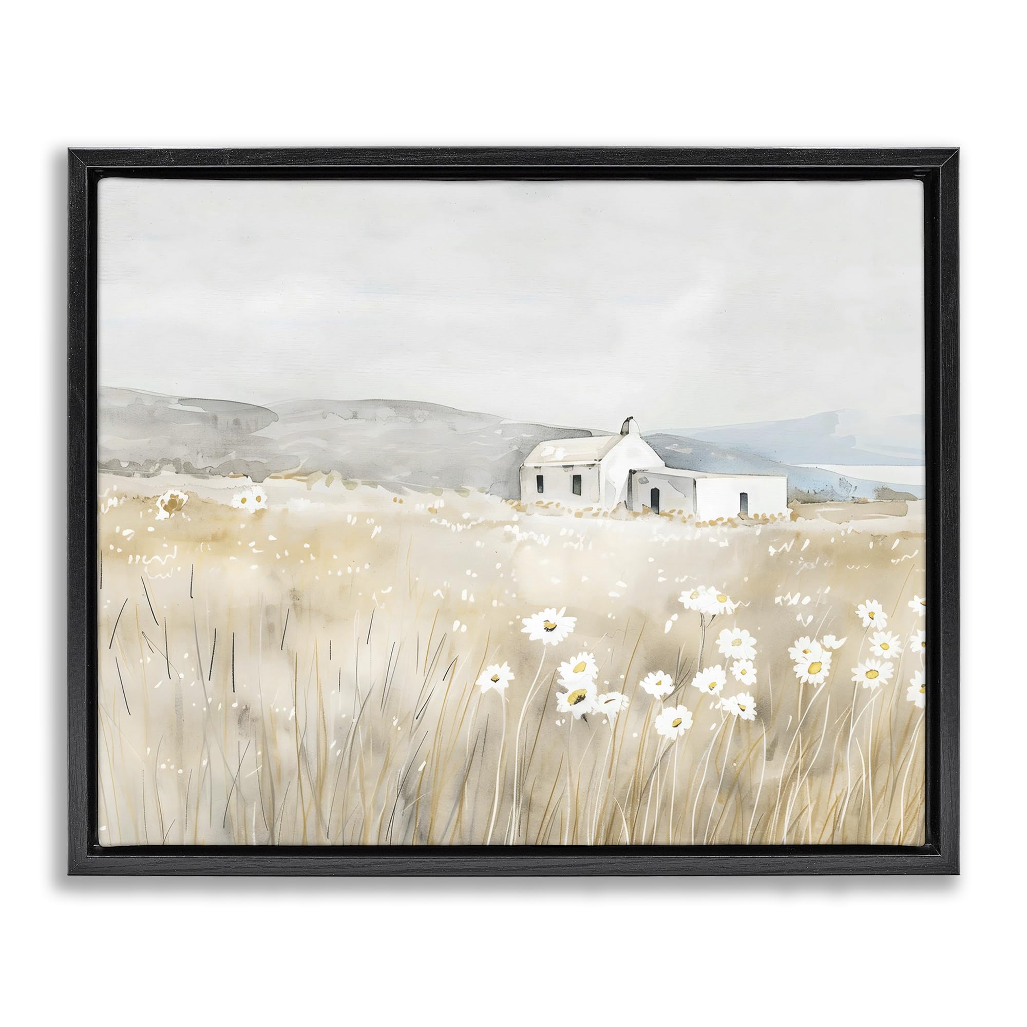 Paisaje rústico de margarita prado, lienzo de 61 x 76 cm en marco flotante
