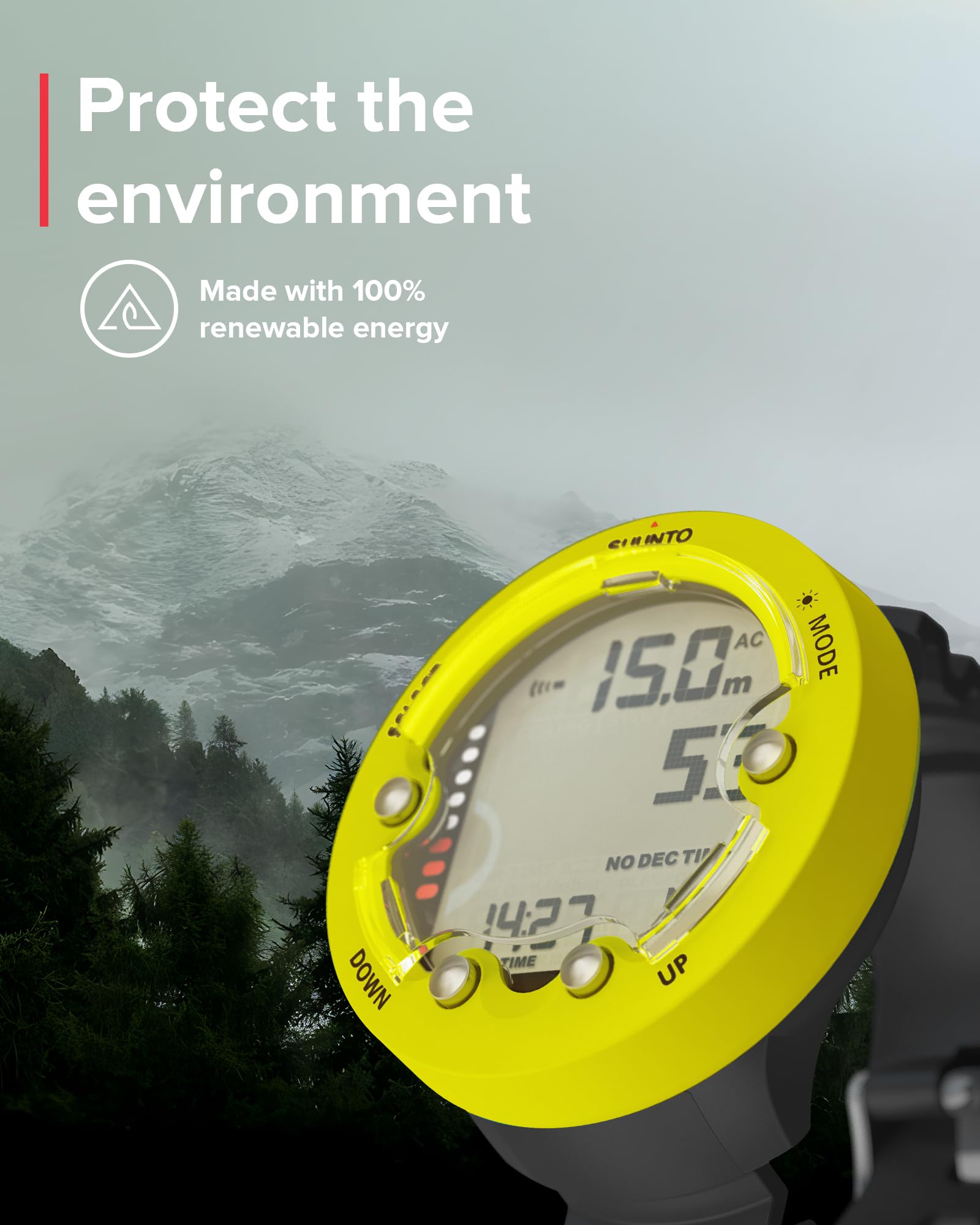 SUUNTO Zoop Novo - Ordenador de buceo de muñeca, color amarillo limón