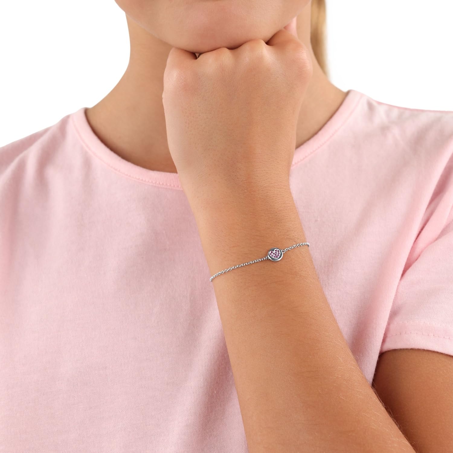 Prinzessin Lillifee Armband 925 Sterling Silber Mädchen Kinder Armschmuck, mit Zirkonia synth., 12+3 cm, Silber, Herz, Kommt in Schmuck Geschenk Box, 2037924