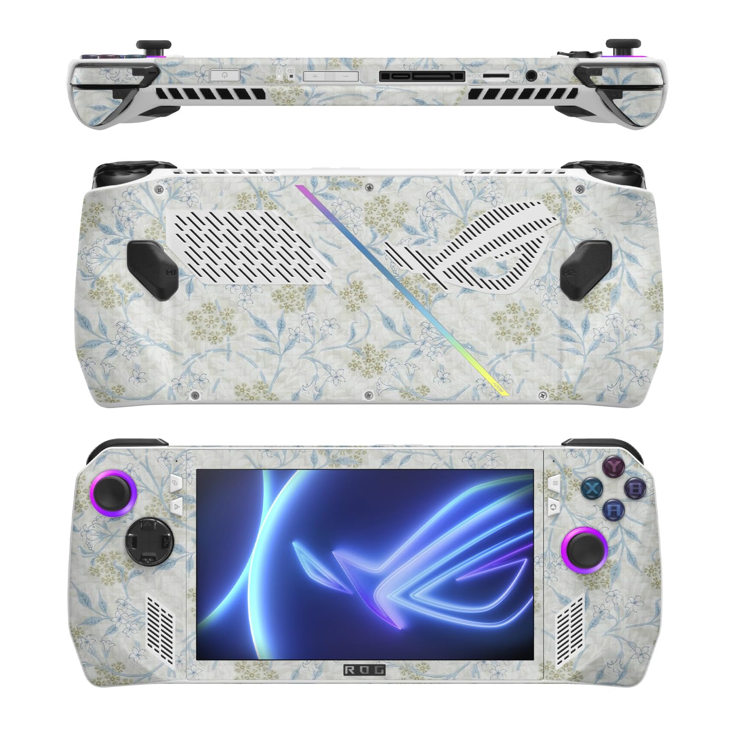 MightySkins Carbon Fiber Skin Compatible with Asus ROG Ally - Jasmine | Protective, Durable Textured Carbon Fiber Finish | Easy to Apply, Remove, and Change Styles
