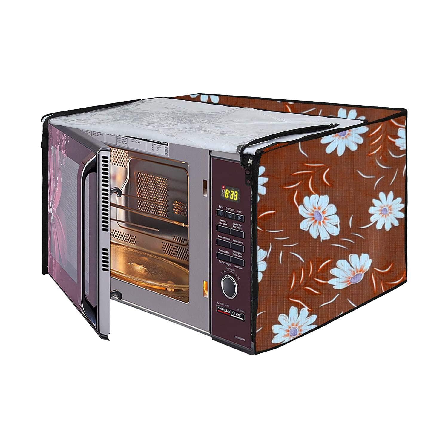 Microwave Oven Cover for LG 21 Litre Convection Waterproof & Dustproof PVC | Heat Resistant, Stainproof & Washable | Decorative Kitchen Appliance Cover (49 cm X 43 cm X 29 cm) pr15