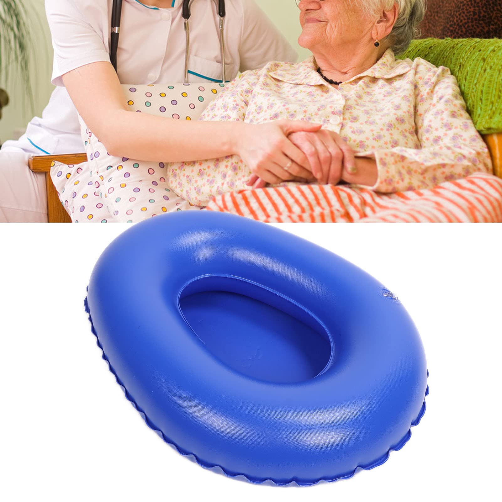 Horoper Portable Bedpan, Inflatable Bedpan Inflatable Potty Soft Portative Elderly Bedridden Person Inflatable Potty,Inflatable Stool Toilet Nursing Toilet Blue