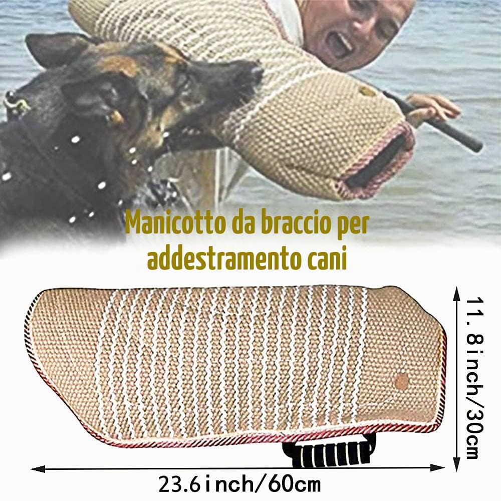 Kit di Allenamento per Cani, Protezione Braccia in Juta 60x30 cm per Cani di Taglia Media