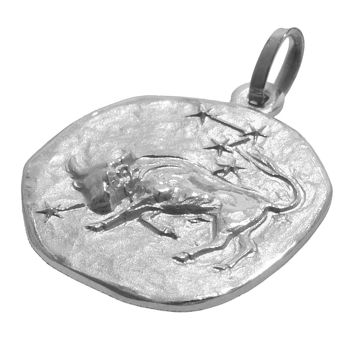 trendor Sternzeichen Stier mit Halskette 925 Silber Ø 16 mm 08441-05 | Tierkreiszeichen Anhänger Sterlingsilber für Damen, Herren oder Kinder,