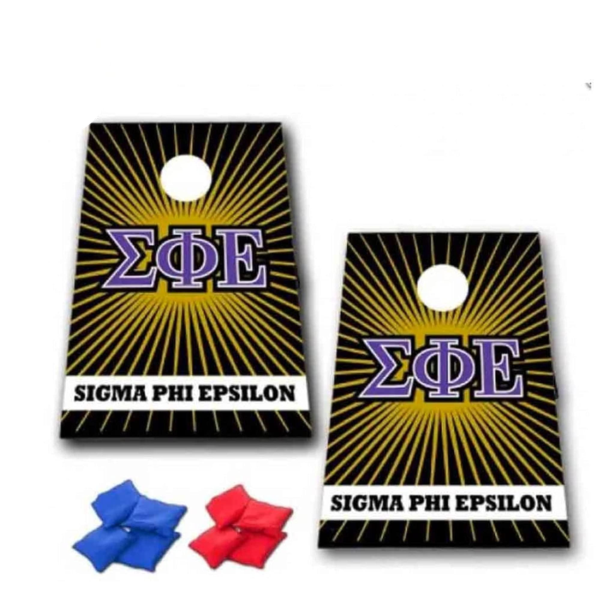 VictoryStore Cornhole Games - Sigma Phi Epsilon Cornhole Bag Toss Game - Starburst - 8 Bags Included