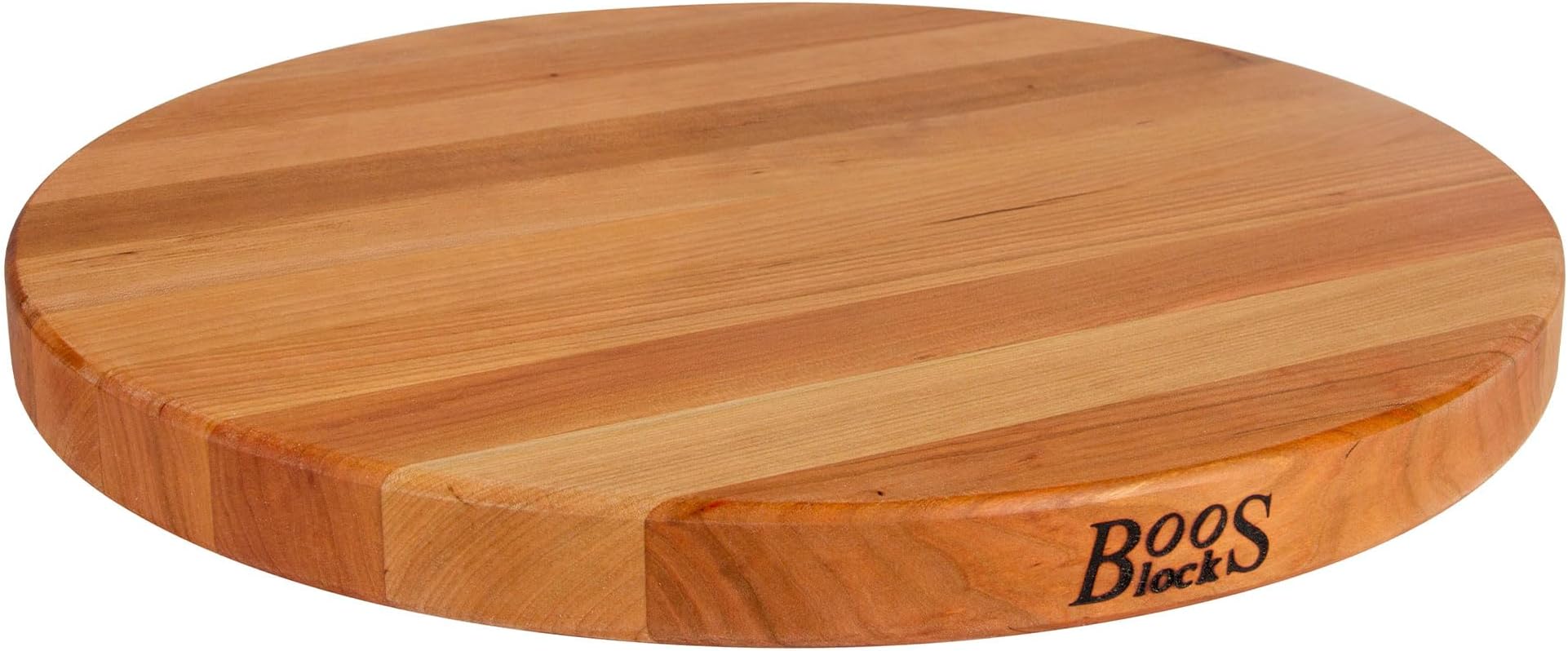 John BoosBlock CHY-R18 Cherry Wood Edge Grain Reversible Round Cutting Board, 18 Inches Round x 1.5 Inches