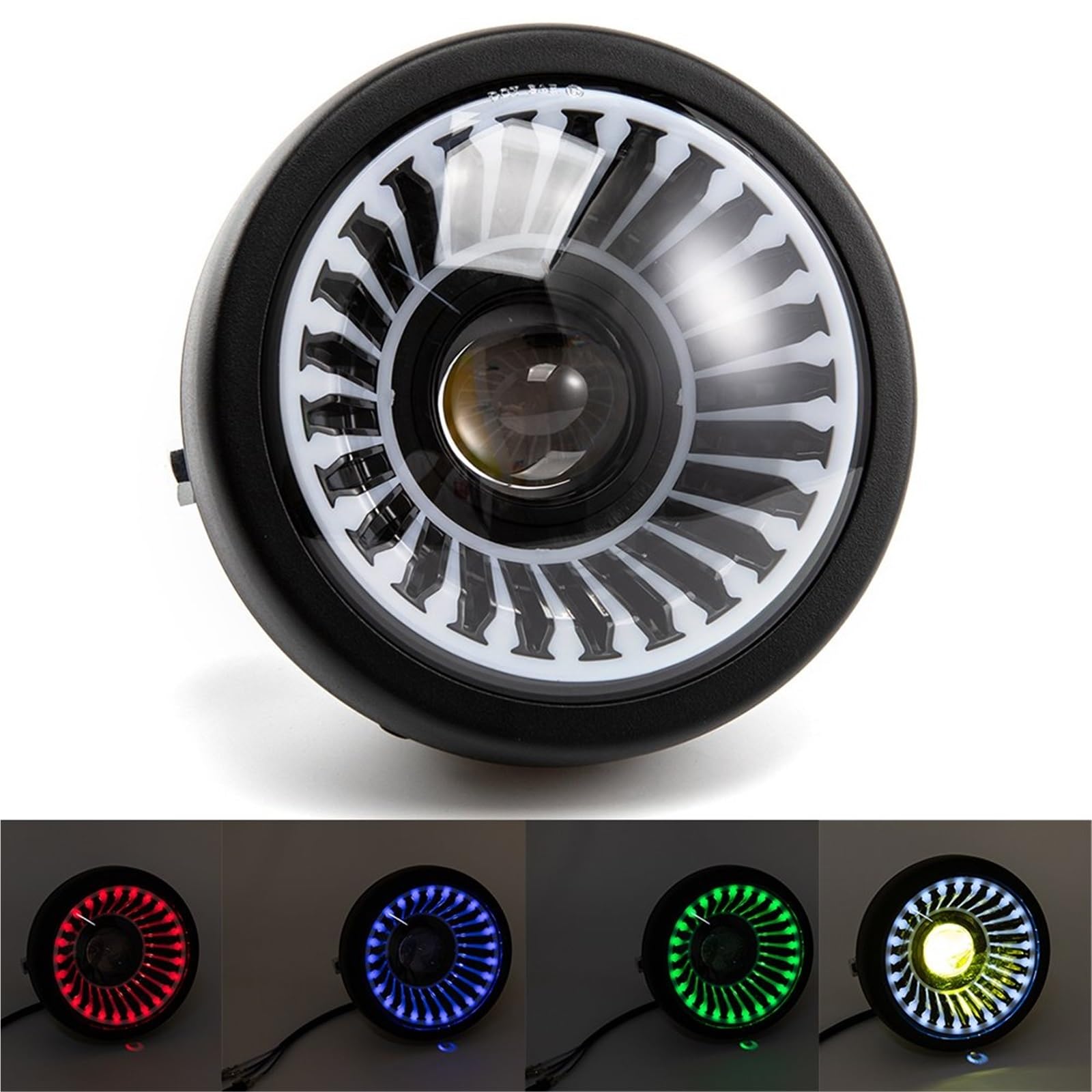 Faro Moto Universale Per Sporter Per Softtail LED Fendinebbia | Moto 6.5 '' Vintage universale LED RGB faro abbagliante e anabbagliante per Sporter per Softtail per Choppers per Custom