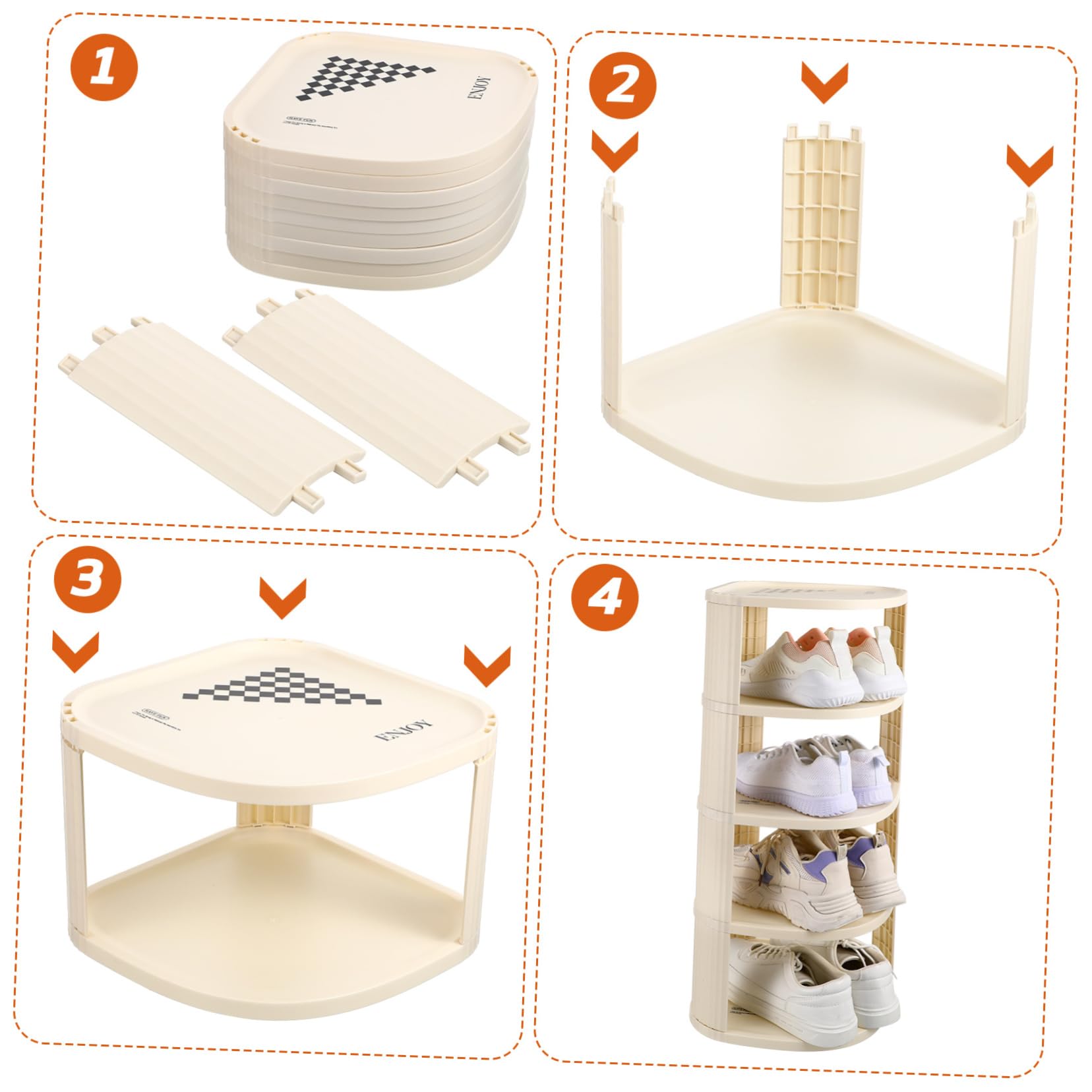 Estante Organizador De Zapatos De 9 Niveles, Zapatero Estrecho De Esquina Hogar, Estructura Vertical De Plástico Resistente Que Ahorra Espacio y Permite Montaje Rápido para Entrada