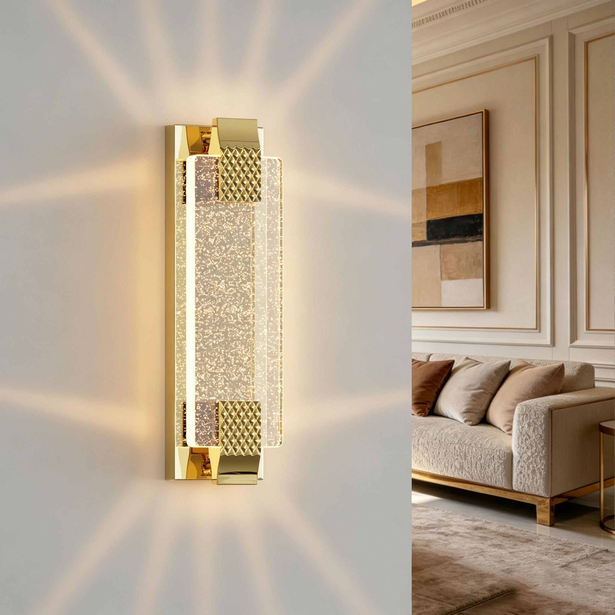 Photo 1 of camuucci Battery Operated Wall Sconce, Gold
