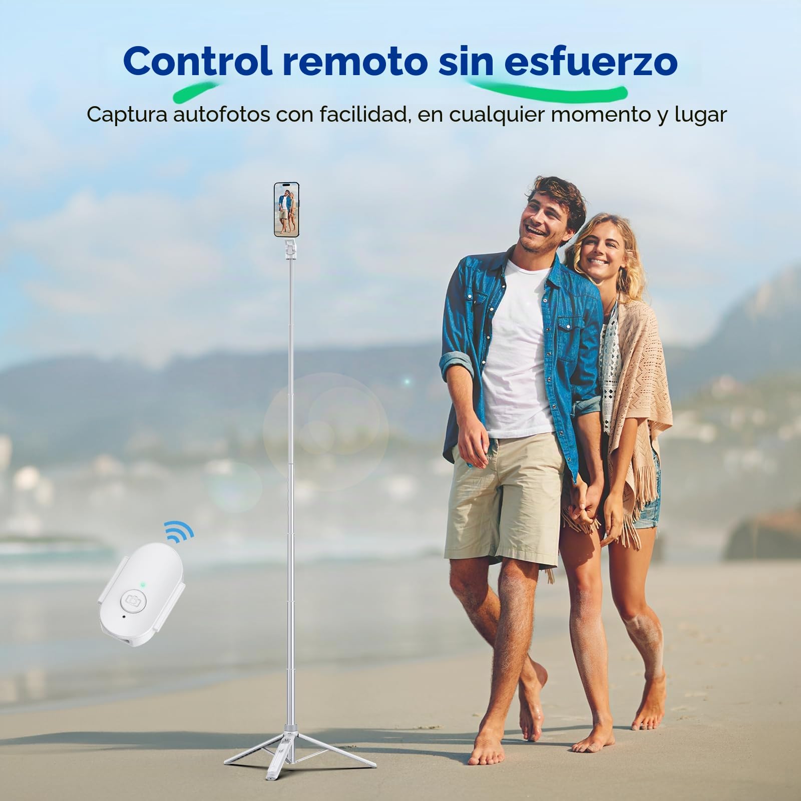 ULANZI TT88 - Trípode Extensible para teléfono, Soporte magnético para Selfie de 57 Pulgadas con Clip 2 en 1, White trípode de Montaje de Zapata fría Compatible con iPhone, Ligero para Viajes