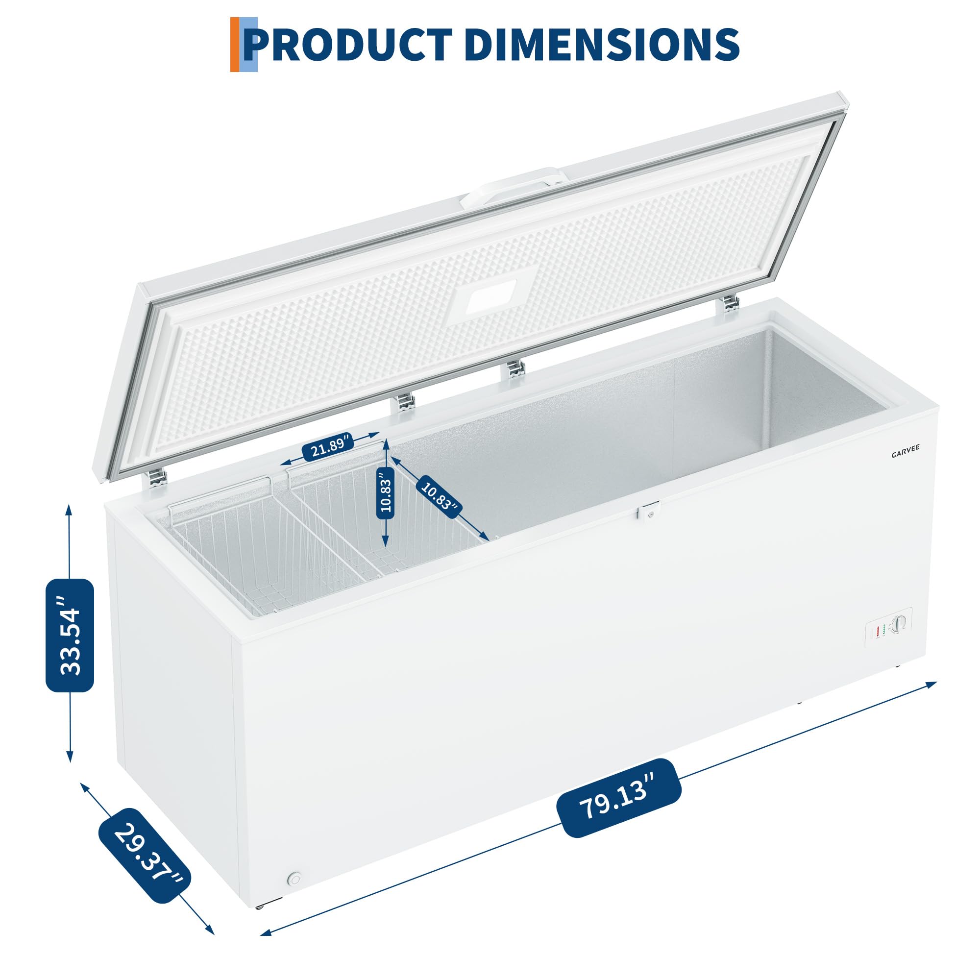 21 Cu. Ft. Convertible Refrigerator/Chest Freezer, Commercial Chest Freezer with 2 Baskets Top Opening, Easy Defrost Drain, for Home, Apartment, Basement, Garage, White on Fridge.com