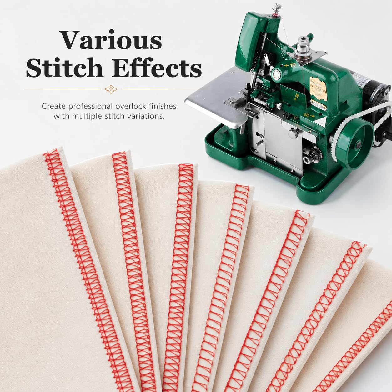 Macchina da cucire Overlock Serger ad alta resistenza - Overlocker con telaio in metallo con funzione di cucitura a mano per pelle e tessuti spessi