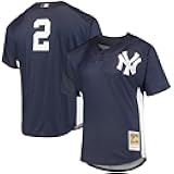 Men's MLB New York Yankees Derek Jeter #2 Cooperstown Mesh Batting Practice Jersey - Navy