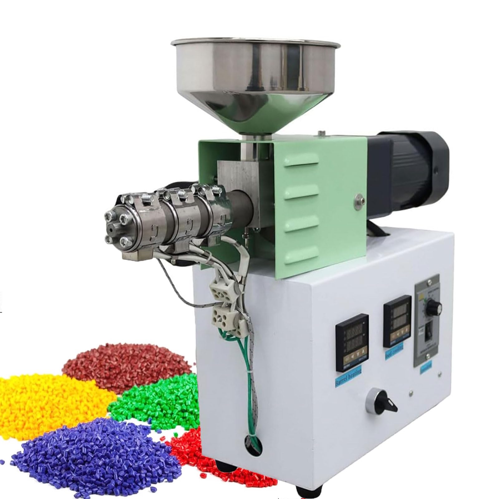 90 W kommerzieller Filamentextruder, ABS PEEK PLA-Kunststoffpressmaschine, Einzelschneckenstange 0,1 Zoll Extrudierdurchmesser Filament, 0,6 Zoll Schneckenstangendurchmesser, 0,01–0,5 kg/h Leistung
